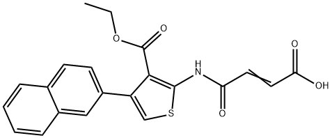 (E)-4-((3-(ethoxycarbonyl)-4-(naphthalen-2-yl)thiophen-2-yl)amino)-4-oxobut-2-enoic acid Struktur