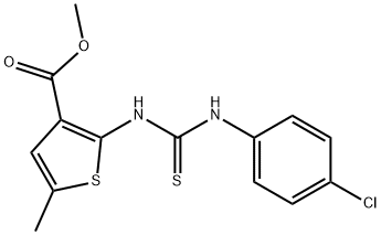 methyl 2-(3-(4-chlorophenyl)thioureido)-5-methylthiophene-3-carboxylate Struktur