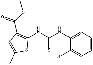 methyl 2-(3-(2-chlorophenyl)thioureido)-5-methylthiophene-3-carboxylate Struktur