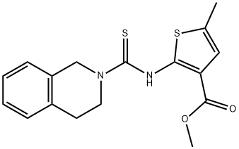 methyl 5-methyl-2-(1,2,3,4-tetrahydroisoquinoline-2-carbothioamido)thiophene-3-carboxylate Struktur