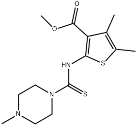 methyl 4,5-dimethyl-2-(4-methylpiperazine-1-carbothioamido)thiophene-3-carboxylate Struktur