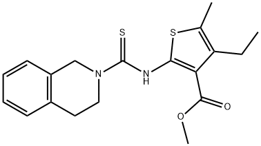 methyl 4-ethyl-5-methyl-2-(1,2,3,4-tetrahydroisoquinoline-2-carbothioamido)thiophene-3-carboxylate Struktur