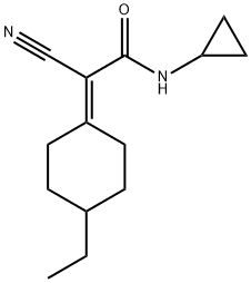 2-cyano-N-cyclopropyl-2-(4-ethylcyclohexylidene)acetamide Struktur