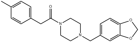 1-[4-(1,3-benzodioxol-5-ylmethyl)piperazin-1-yl]-2-(4-methylphenyl)ethanone Struktur