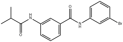 N-(3-bromophenyl)-3-[(2-methylpropanoyl)amino]benzamide Struktur