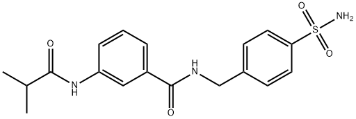 3-[(2-methylpropanoyl)amino]-N-(4-sulfamoylbenzyl)benzamide Struktur