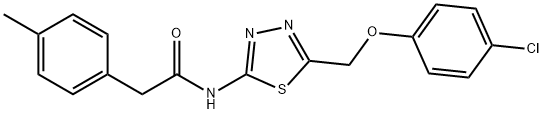 N-{5-[(4-chlorophenoxy)methyl]-1,3,4-thiadiazol-2-yl}-2-(4-methylphenyl)acetamide Struktur