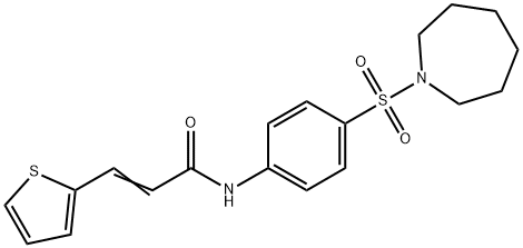 (2E)-N-[4-(azepan-1-ylsulfonyl)phenyl]-3-(thiophen-2-yl)prop-2-enamide Struktur