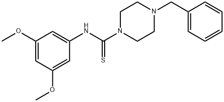 4-benzyl-N-(3,5-dimethoxyphenyl)piperazine-1-carbothioamide Struktur