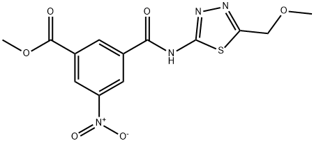 methyl 3-((5-(methoxymethyl)-1,3,4-thiadiazol-2-yl)carbamoyl)-5-nitrobenzoate Struktur