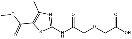 2-(2-((5-(methoxycarbonyl)-4-methylthiazol-2-yl)amino)-2-oxoethoxy)acetic acid Struktur