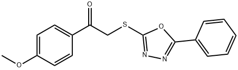 1-(4-methoxyphenyl)-2-[(5-phenyl-1,3,4-oxadiazol-2-yl)sulfanyl]ethanone Struktur