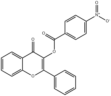 4H-1-Benzopyran-4-one, 3-[(4-nitrobenzoyl)oxy]-2-phenyl- Struktur