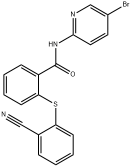 N-(5-bromopyridin-2-yl)-2-[(2-cyanophenyl)sulfanyl]benzamide Struktur