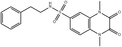 1,4-dimethyl-2,3-dioxo-N-(2-phenylethyl)-1,2,3,4-tetrahydroquinoxaline-6-sulfonamide Struktur