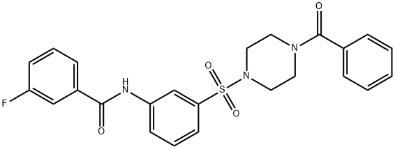 3-fluoro-N-(3-{[4-(phenylcarbonyl)piperazin-1-yl]sulfonyl}phenyl)benzamide Struktur