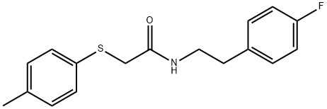 N-[2-(4-fluorophenyl)ethyl]-2-[(4-methylphenyl)sulfanyl]acetamide Struktur