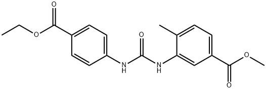 methyl 3-(3-(4-(ethoxycarbonyl)phenyl)ureido)-4-methylbenzoate Struktur