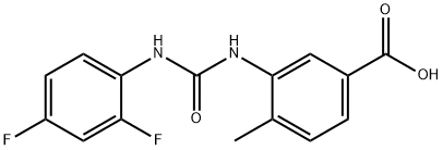 3-(3-(2,4-difluorophenyl)ureido)-4-methylbenzoic acid Struktur