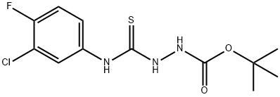 tert-butyl 2-((3-chloro-4-fluorophenyl)carbamothioyl)hydrazinecarboxylate Struktur