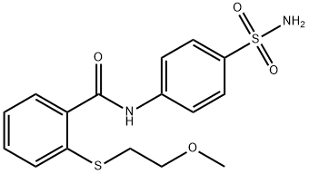 2-[(2-methoxyethyl)sulfanyl]-N-(4-sulfamoylphenyl)benzamide Struktur