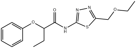 N-[5-(ethoxymethyl)-1,3,4-thiadiazol-2-yl]-2-phenoxybutanamide Struktur