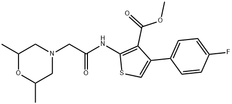 methyl 2-(2-(2,6-dimethylmorpholino)acetamido)-4-(4-fluorophenyl)thiophene-3-carboxylate Struktur