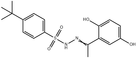 (Z)-4-(tert-butyl)-N'-(1-(2,5-dihydroxyphenyl)ethylidene)benzenesulfonohydrazide Struktur