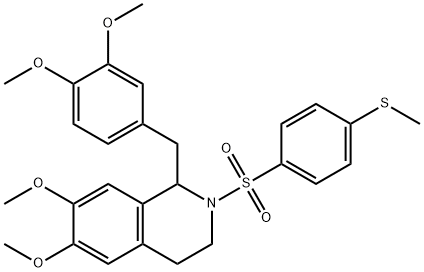 1-(3,4-dimethoxybenzyl)-6,7-dimethoxy-2-{[4-(methylsulfanyl)phenyl]sulfonyl}-1,2,3,4-tetrahydroisoquinoline Struktur