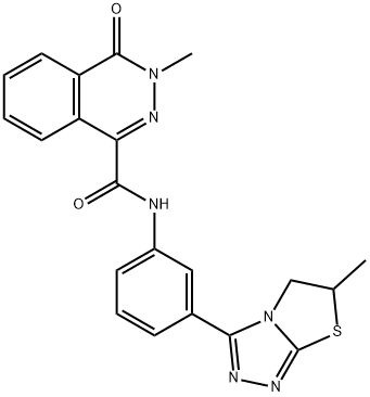 3-methyl-N-[3-(6-methyl-5,6-dihydro[1,3]thiazolo[2,3-c][1,2,4]triazol-3-yl)phenyl]-4-oxo-3,4-dihydrophthalazine-1-carboxamide Struktur