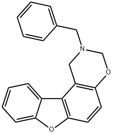 2-benzyl-2,3-dihydro-1H-[1]benzofuro[3,2-f][1,3]benzoxazine Struktur