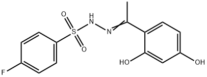 (Z)-N'-(1-(2,4-dihydroxyphenyl)ethylidene)-4-fluorobenzenesulfonohydrazide Struktur