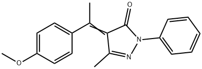 (4Z)-4-[1-(4-methoxyphenyl)ethylidene]-5-methyl-2-phenyl-2,4-dihydro-3H-pyrazol-3-one Struktur