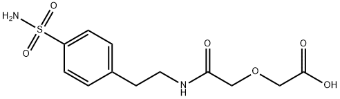 2-(2-oxo-2-((4-sulfamoylphenethyl)amino)ethoxy)acetic acid Struktur