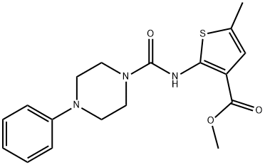 methyl 5-methyl-2-(4-phenylpiperazine-1-carboxamido)thiophene-3-carboxylate Struktur