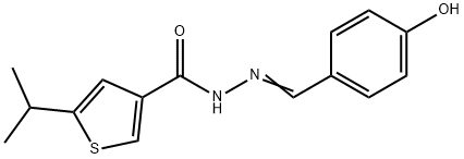 (E)-N'-(4-hydroxybenzylidene)-5-isopropylthiophene-3-carbohydrazide Struktur