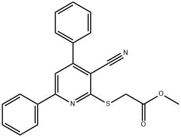 methyl [(3-cyano-4,6-diphenyl-2-pyridinyl)sulfanyl]acetate Struktur