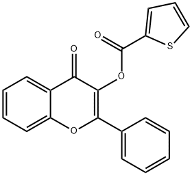 2-Thiophenecarboxylic acid, 4-oxo-2-phenyl-4H-1-benzopyran-3-yl ester Struktur