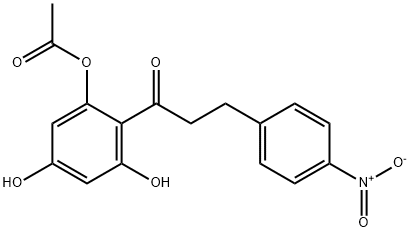 ACETIC ACID 3,5-DIHYDROXY-2-(3-(4-NITRO-PHENYL)-PROPIONYL)-PHENYL ESTER Struktur