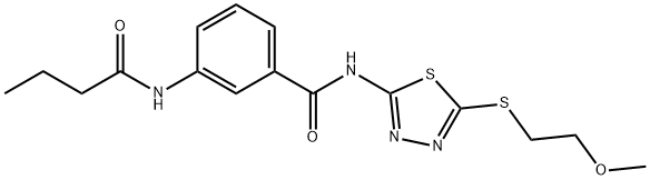 3-(butanoylamino)-N-{5-[(2-methoxyethyl)sulfanyl]-1,3,4-thiadiazol-2-yl}benzamide Struktur