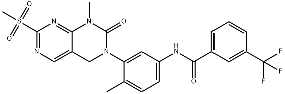 N-(4-methyl-3-(1-methyl-7-(methylsulfonyl)-2-oxo-1,2-dihydropyrimido[4,5-d]pyrimidin-3(4H)-yl)phenyl)-3-(trifluoromethyl)benzamide Struktur