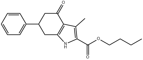 butyl 3-methyl-4-oxo-6-phenyl-4,5,6,7-tetrahydro-1H-indole-2-carboxylate Struktur