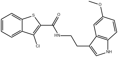 3-chloro-N-[2-(5-methoxy-1H-indol-3-yl)ethyl]-1-benzothiophene-2-carboxamide Struktur