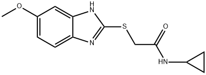 N-cyclopropyl-2-[(5-methoxy-1H-benzimidazol-2-yl)sulfanyl]acetamide Struktur