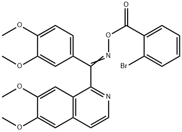 (Z)-(6,7-dimethoxyisoquinolin-1-yl)(3,4-dimethoxyphenyl)methanone O-(2-bromobenzoyl) oxime Struktur