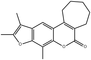 8,10,11-trimethyl-2,3,4,5-tetrahydrocyclohepta[c]furo[3,2-g]chromen-6(1H)-one Struktur