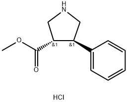 Methyl (+/-)-trans-4-phenylpyrrolidine-3-carboxylate hydrochloride Struktur