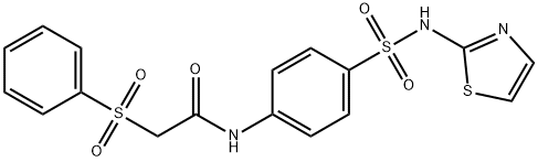 2-(phenylsulfonyl)-N-[4-(1,3-thiazol-2-ylsulfamoyl)phenyl]acetamide Struktur