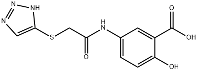 2-hydroxy-5-{[(1H-1,2,3-triazol-5-ylsulfanyl)acetyl]amino}benzoic acid Struktur