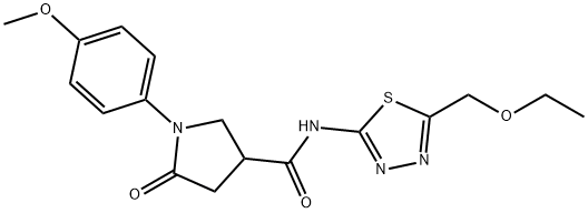 N-[5-(ethoxymethyl)-1,3,4-thiadiazol-2-yl]-1-(4-methoxyphenyl)-5-oxopyrrolidine-3-carboxamide Struktur